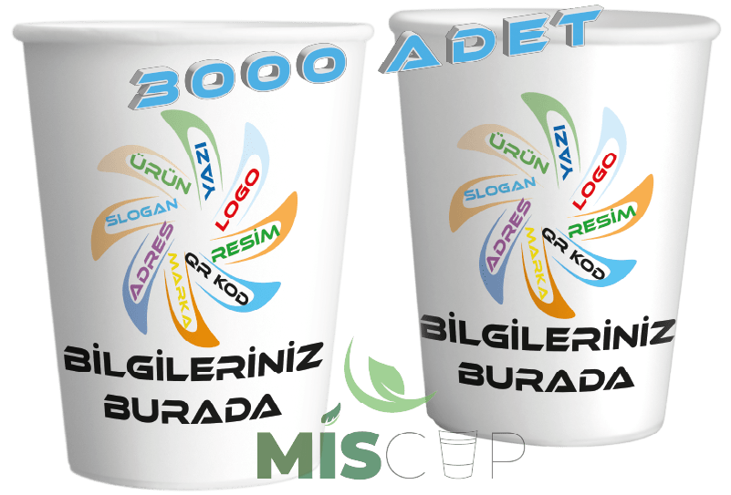 miscup özel firma logo baskılı karton bardak 3000 adet